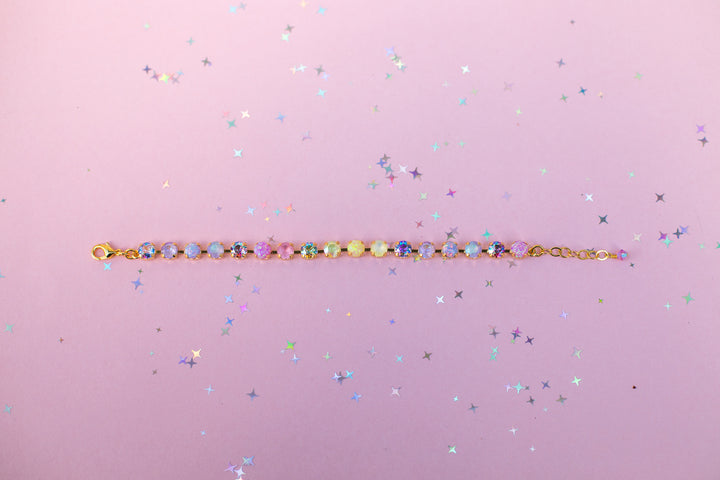 6mm Crystal Bracelet: Pastel Padme with OPALS