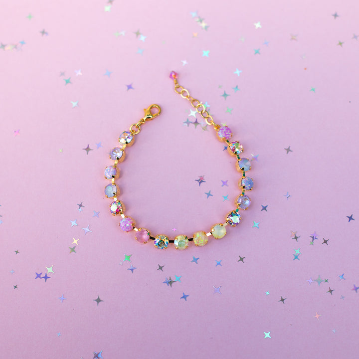6mm Crystal Bracelet: Pastel Padme with OPALS