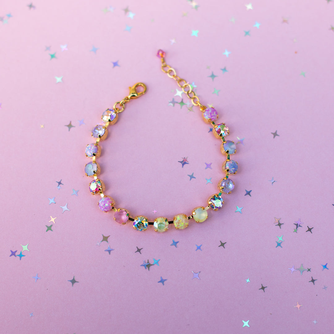 6mm Crystal Bracelet: Pastel Padme with OPALS