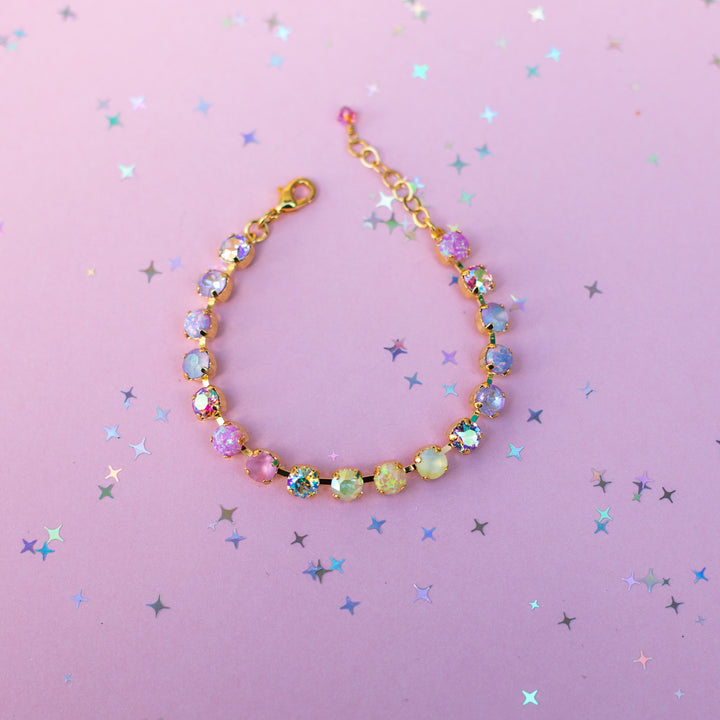 6mm Crystal Bracelet: Pastel Padme with OPALS