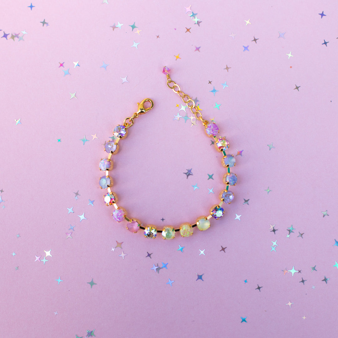6mm Crystal Bracelet: Pastel Padme with OPALS