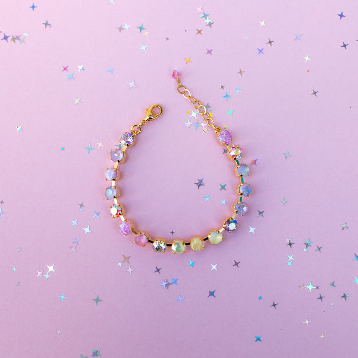 6mm Crystal Bracelet: Pastel Padme with OPALS