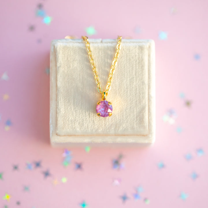 6mm Single Stone Necklace: Petunia Twinkle