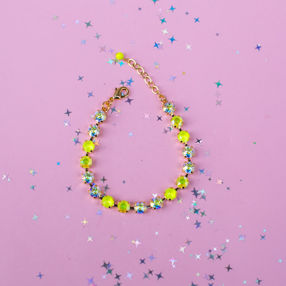 6mm Crystal Bracelet: Electric Lemon