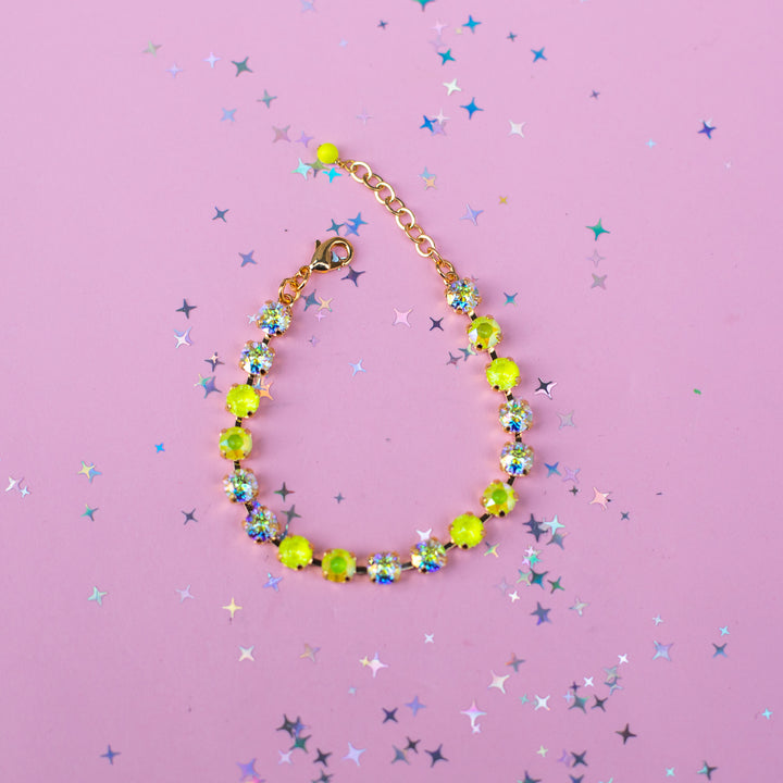 6mm Crystal Bracelet: Electric Lemon