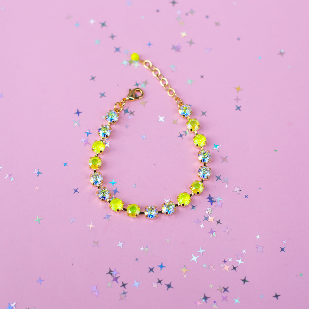 6mm Crystal Bracelet: Electric Lemon