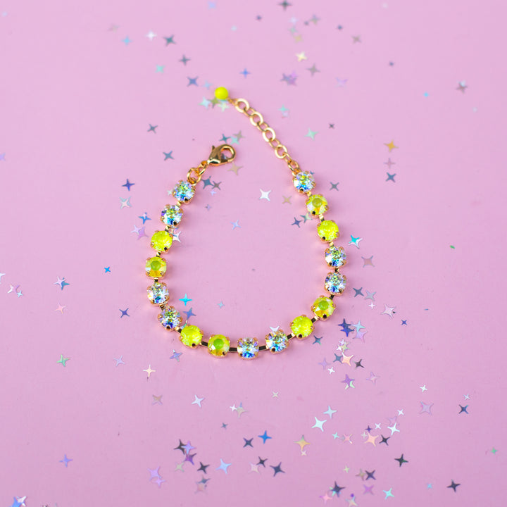 6mm Crystal Bracelet: Electric Lemon