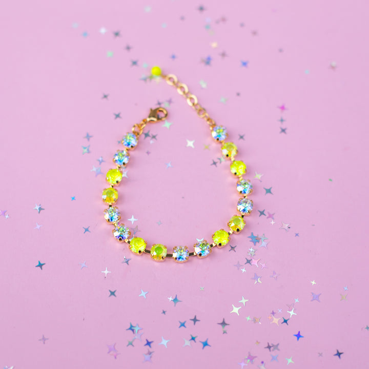 6mm Crystal Bracelet: Electric Lemon