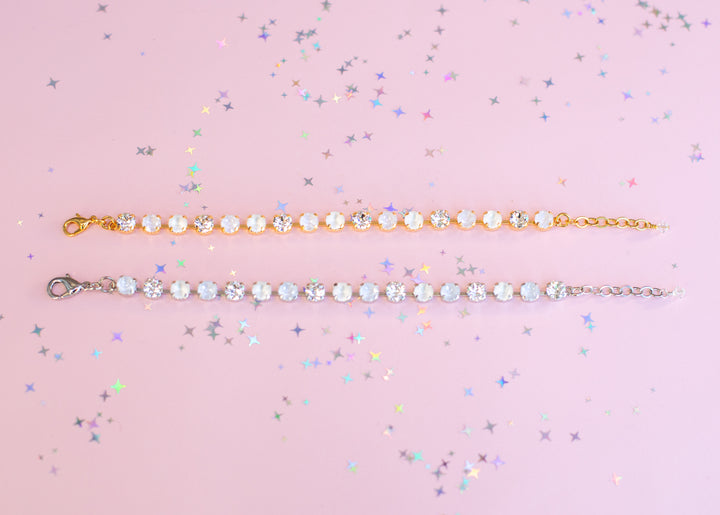 6mm Crystal Bracelet: Snowball