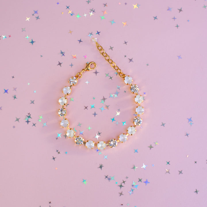 6mm Crystal Bracelet: Snowball