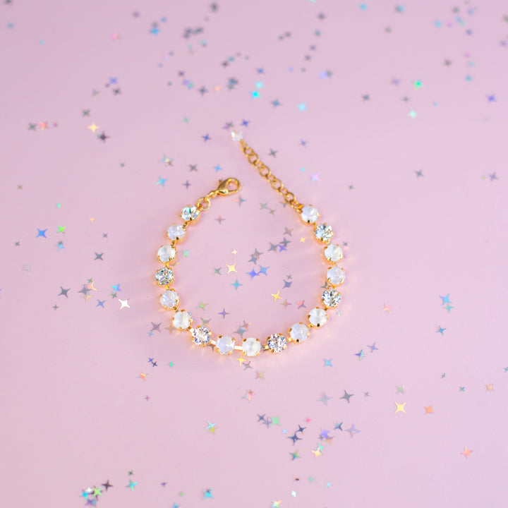 6mm Crystal Bracelet: Snowball