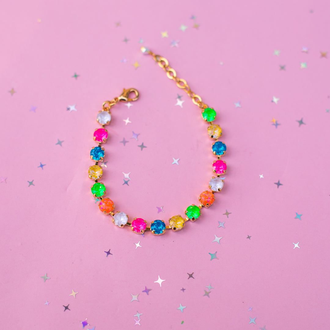 6mm Crystal Bracelet: Tropical Kaleidoscope with OPALS