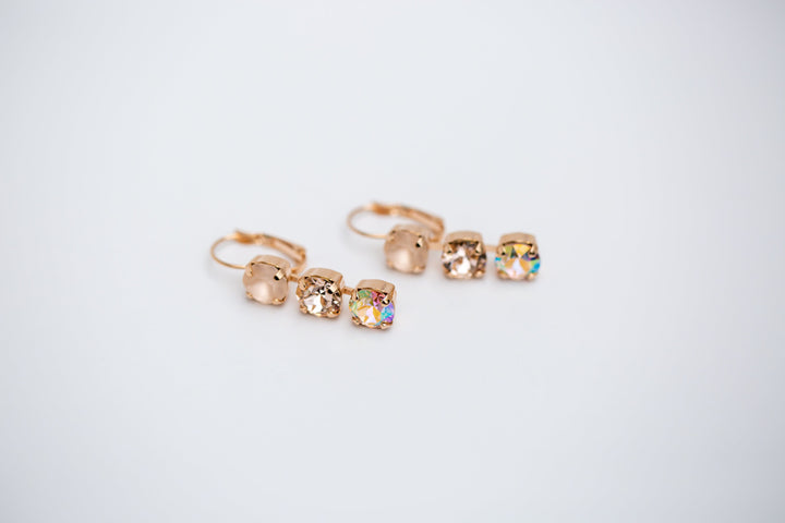 8mm 3 Stone drops -Champange Pop -choose setting color