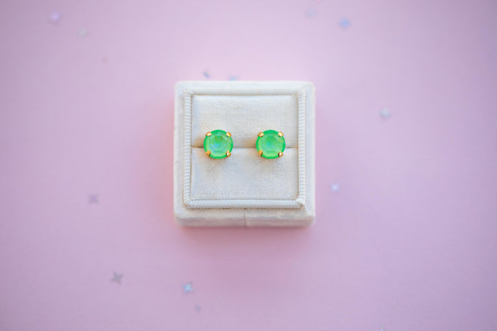 Shamrock Delite Stud or Leverback Drop Earrings - 8mm