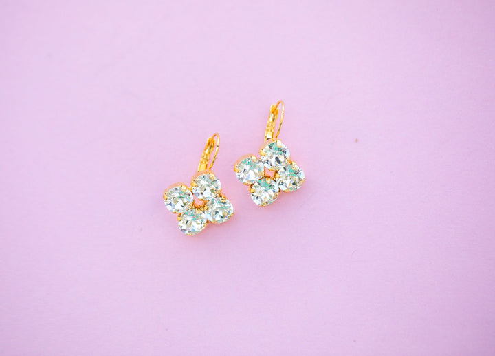 4 stone Clover 8mm Crystal Drops  - choose setting color