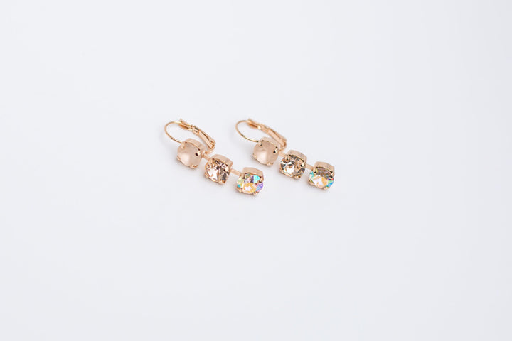 8mm 3 Stone drops -Champange Pop -choose setting color