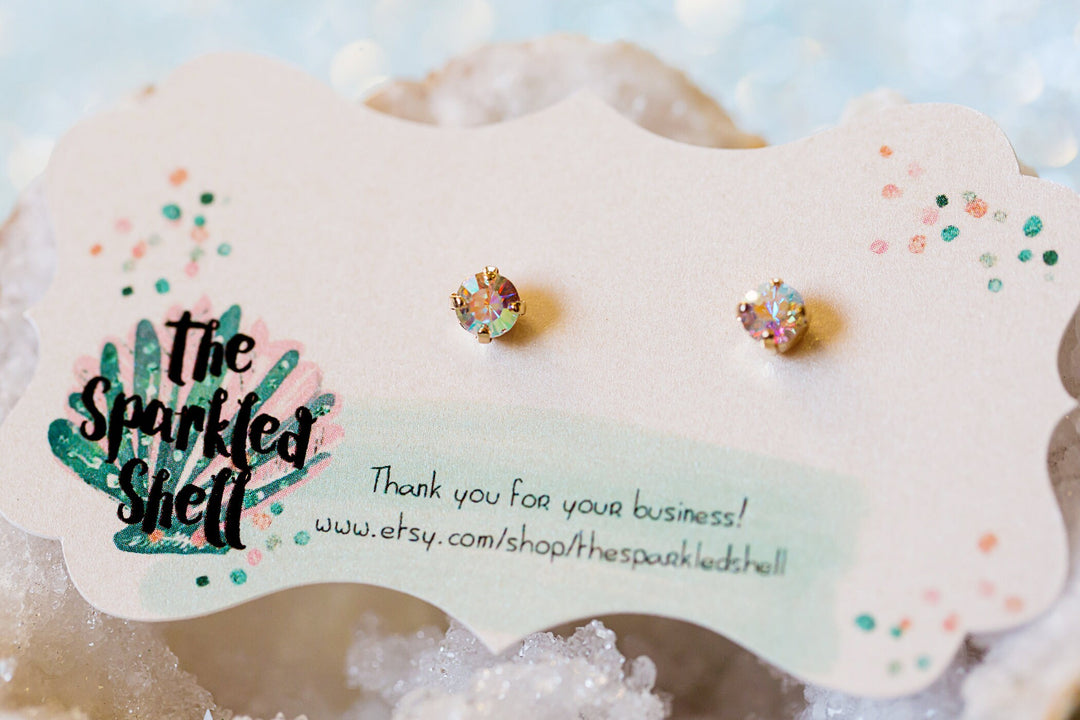 Crystal AB Stud Earrings - 5mm