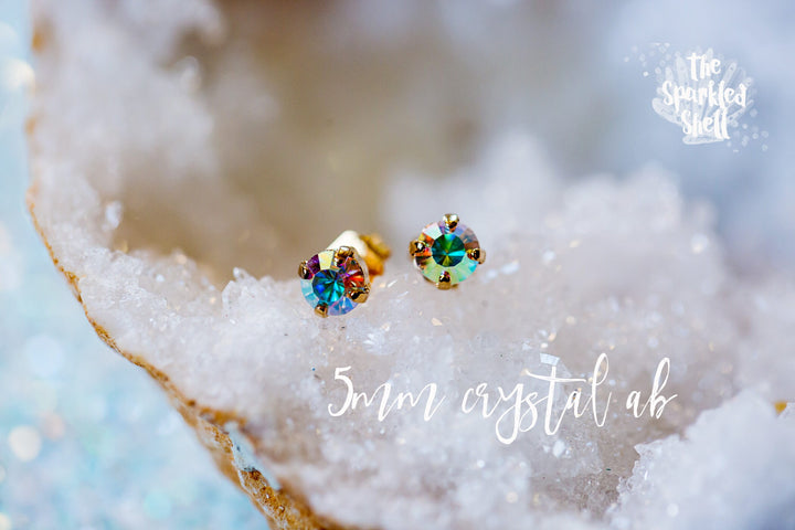 Crystal AB Stud Earrings - 5mm
