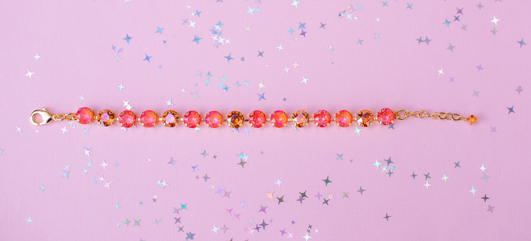 8mm Crystal Bracelet: Orange is the New Pink
