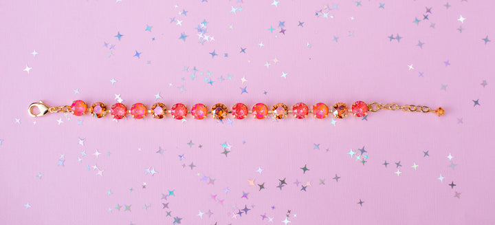 8mm Crystal Bracelet: Orange is the New Pink