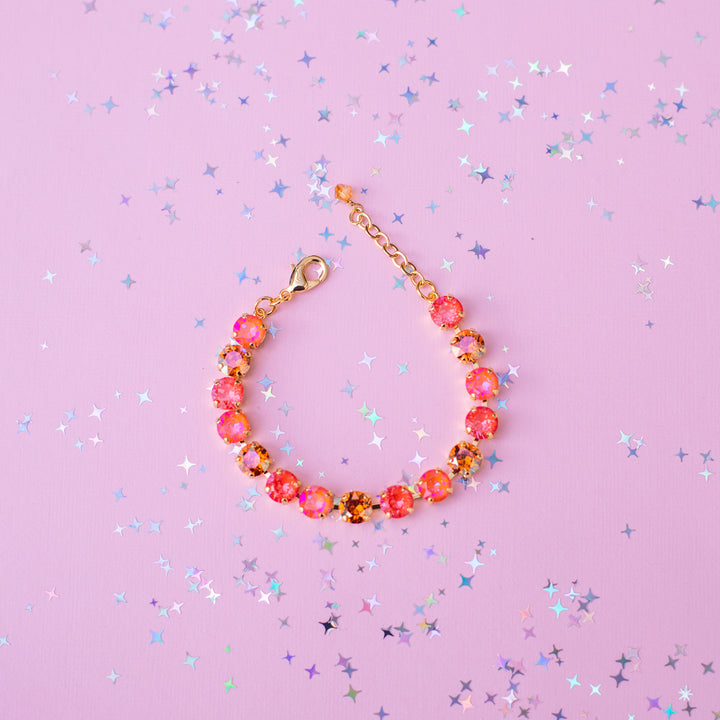 8mm Crystal Bracelet: Orange is the New Pink