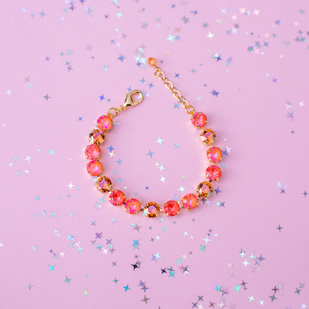 8mm Crystal Bracelet: Orange is the New Pink