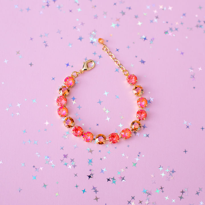 8mm Crystal Bracelet: Orange is the New Pink