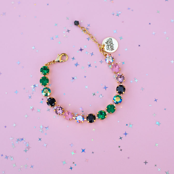 8mm Crystal Bracelet: Pink Goes Good with Green