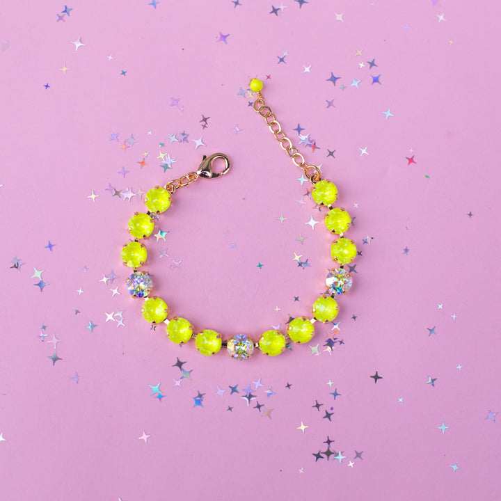 8mm Crystal Bracelet: Electric Lemon