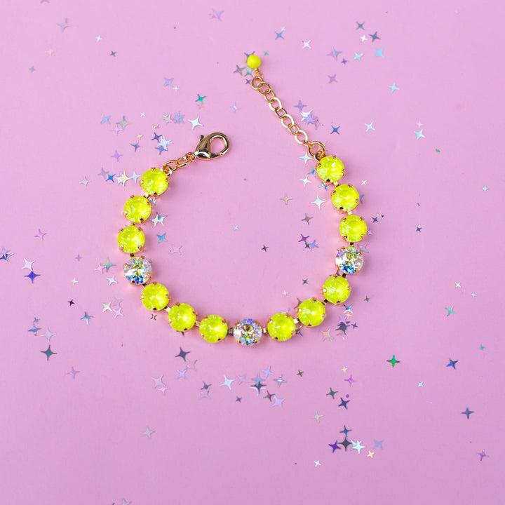 8mm Crystal Bracelet: Electric Lemon