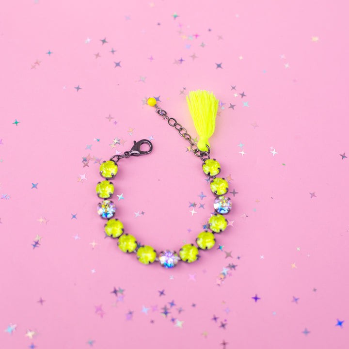 8mm Crystal Bracelet: Electric Lemon