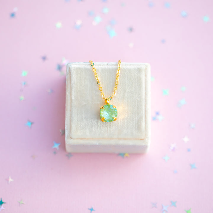 8mm Single Stone Necklace: Meadow Twinkle