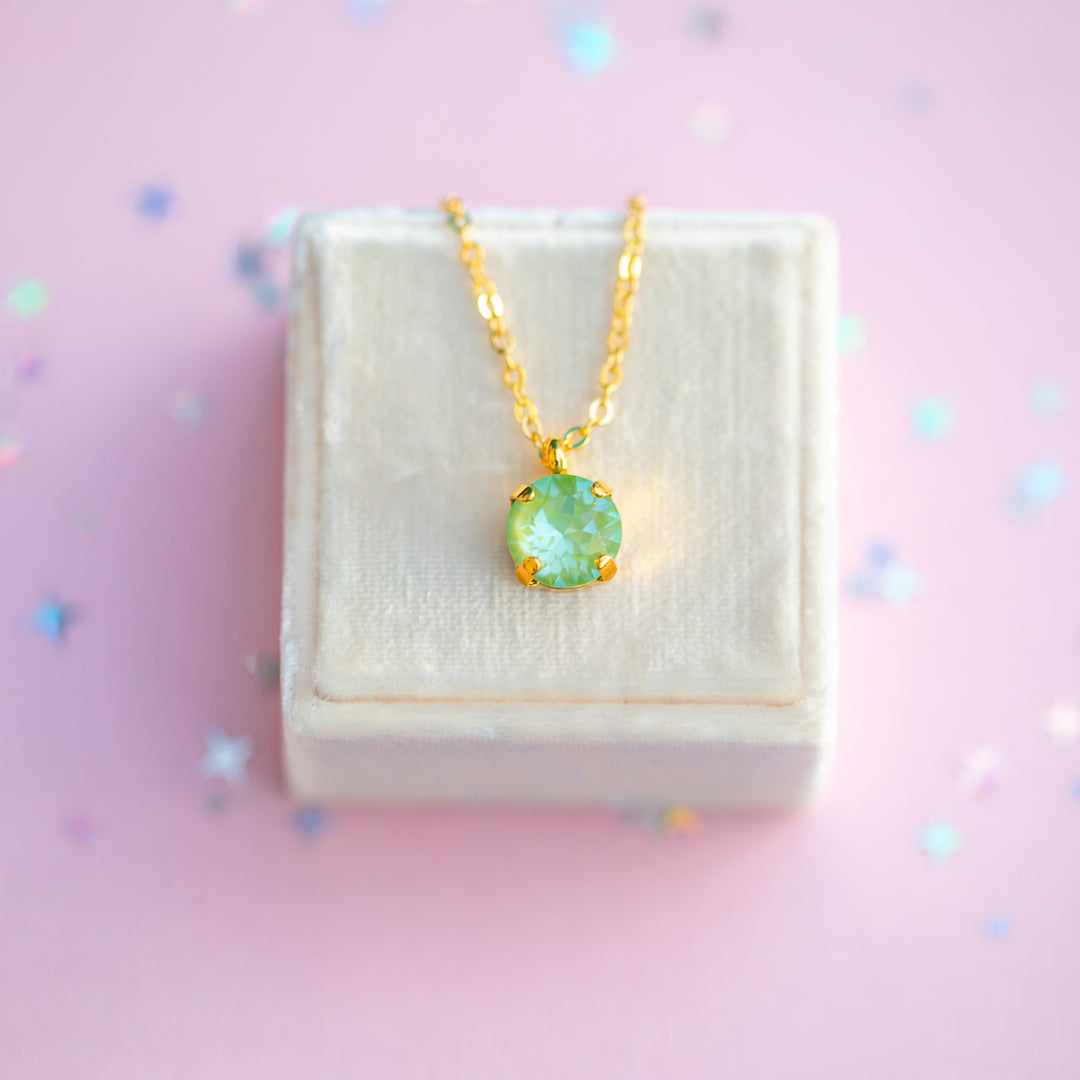 8mm Single Stone Necklace: Meadow Twinkle