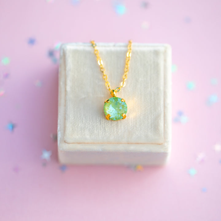 8mm Single Stone Necklace: Meadow Twinkle