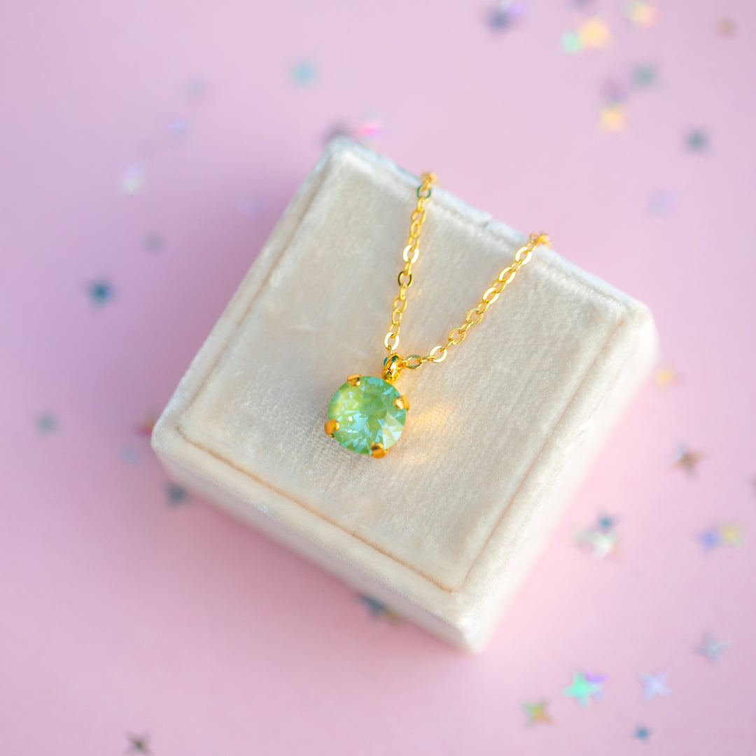 8mm Single Stone Necklace: Meadow Twinkle