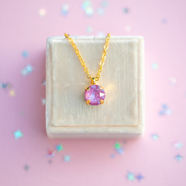 8mm Single Stone Necklace: Petunia Twinkle