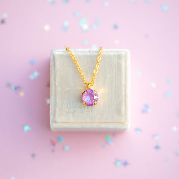 8mm Single Stone Necklace: Petunia Twinkle