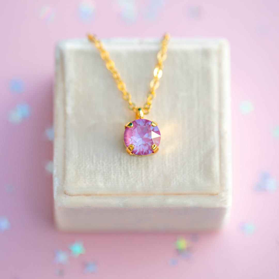 8mm Single Stone Necklace: Petunia Twinkle