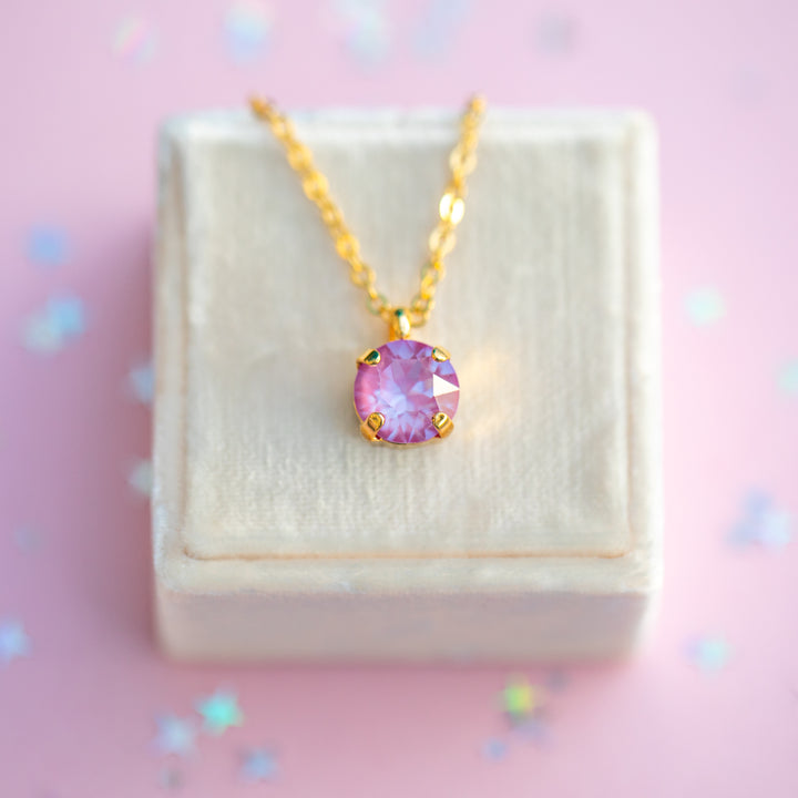 8mm Single Stone Necklace: Petunia Twinkle