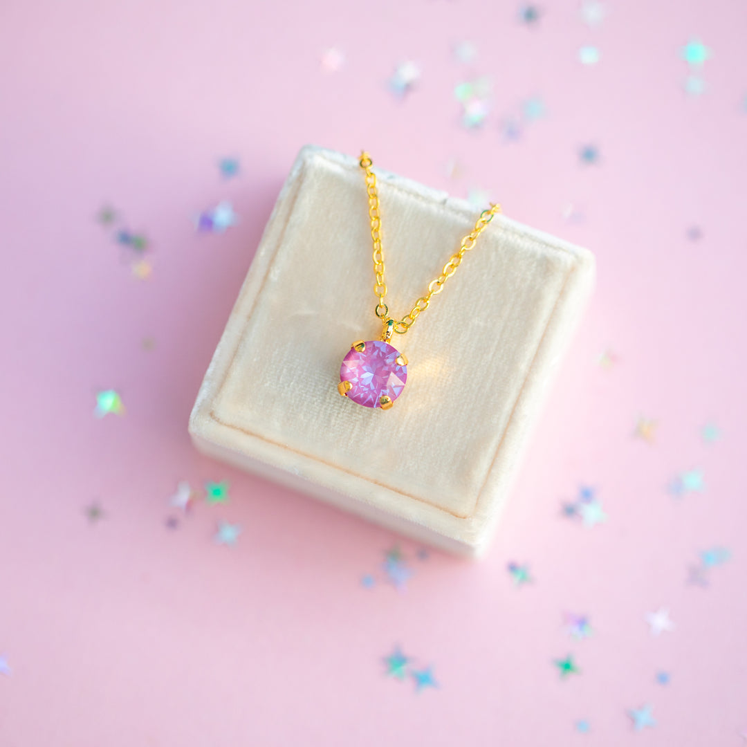 8mm Single Stone Necklace: Petunia Twinkle