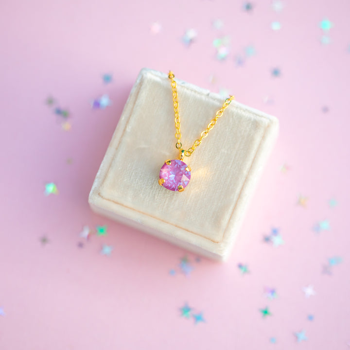 8mm Single Stone Necklace: Petunia Twinkle