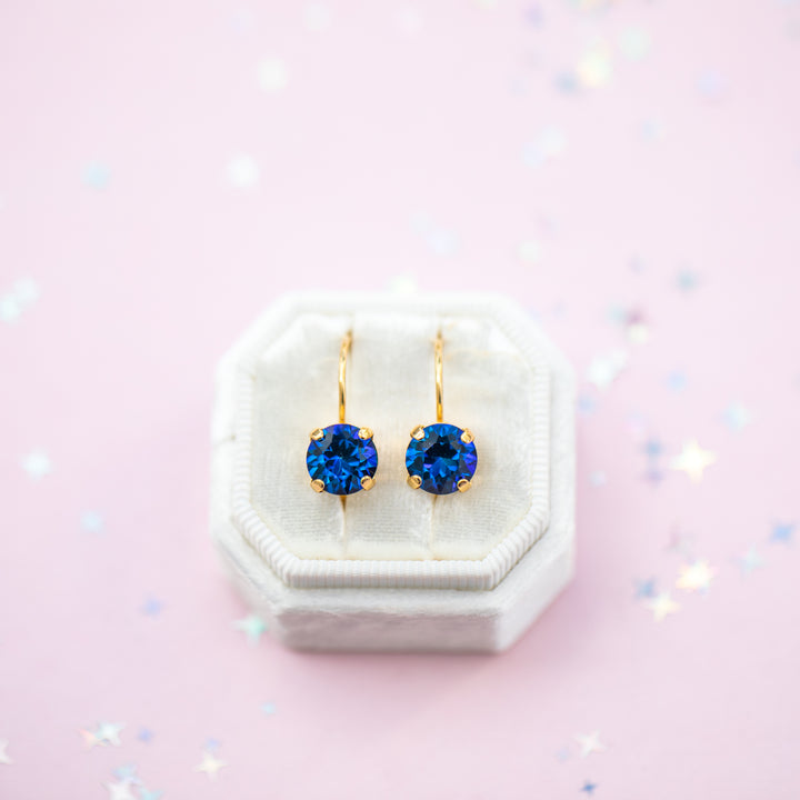 Bermuda Blue Earrings - 8mm Studs or Drop Earrings