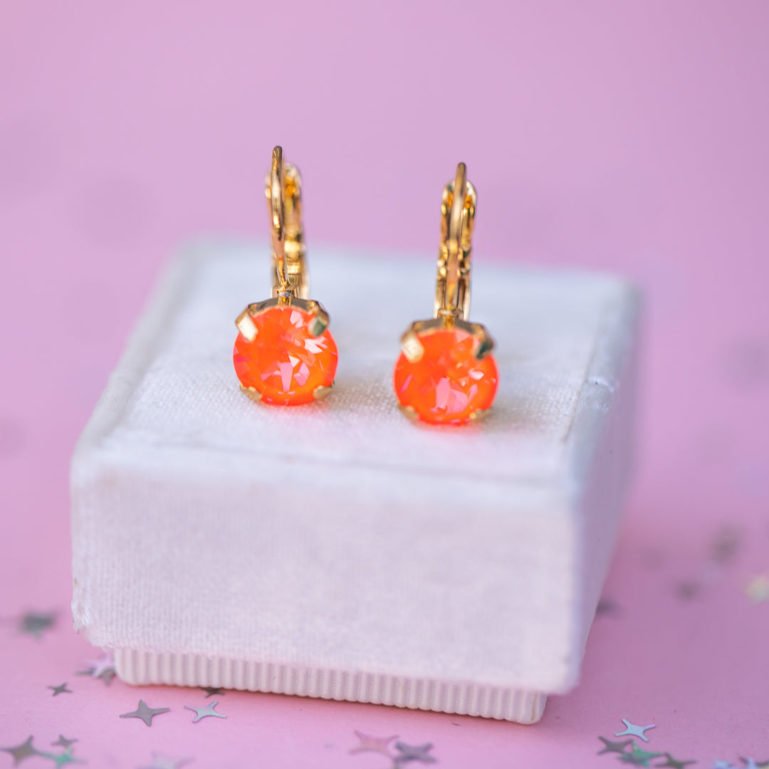 The Shell Signature Stud— Signature Fit 8mm (Electric Orange Twinkle)