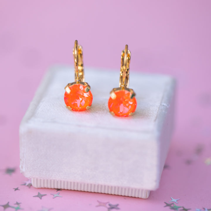 The Shell Signature Stud— Signature Fit 8mm (Electric Orange Twinkle)