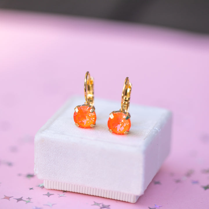 The Shell Signature Stud— Signature Fit 8mm (Electric Orange Twinkle)