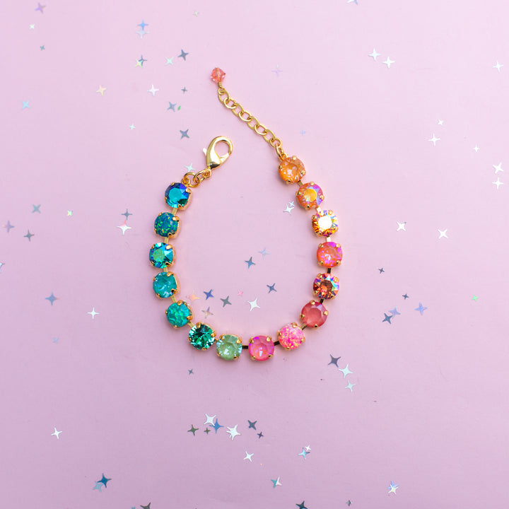 8mm Crystal Bracelet: Island Afterglow with OPALS