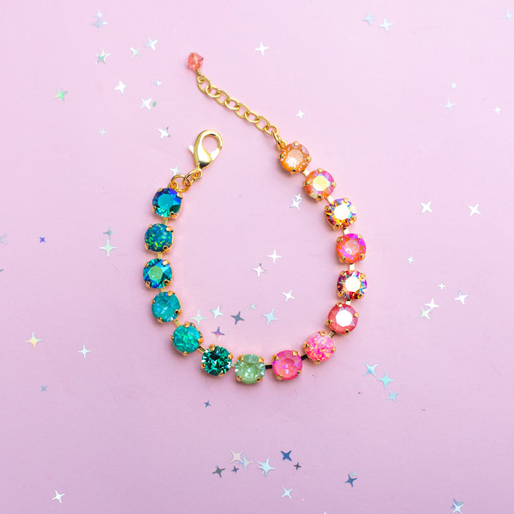 8mm Crystal Bracelet: Island Afterglow with OPALS