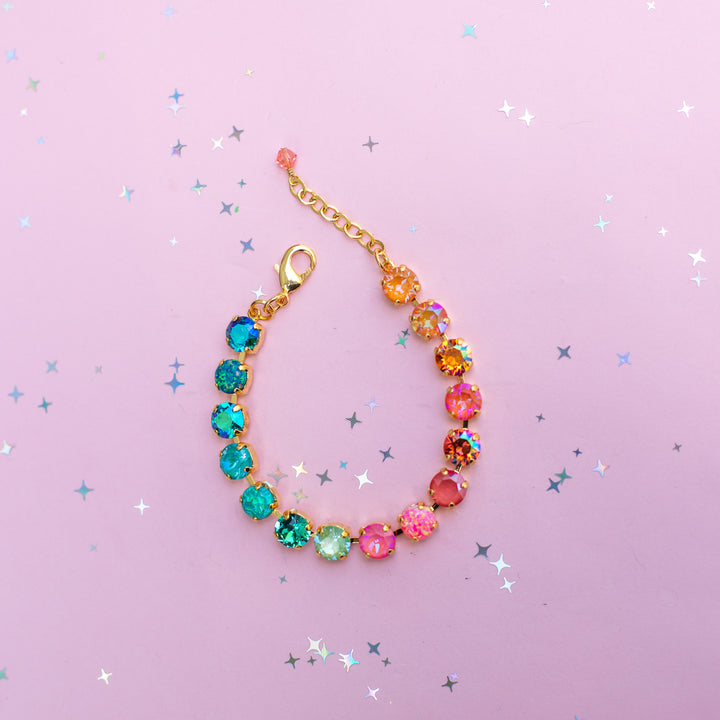8mm Crystal Bracelet: Island Afterglow with OPALS