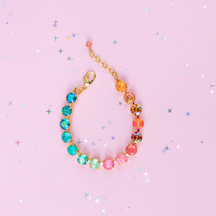 8mm Crystal Bracelet: Island Afterglow with OPALS