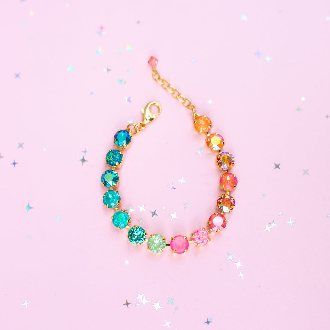 8mm Crystal Bracelet: Island Afterglow with OPALS